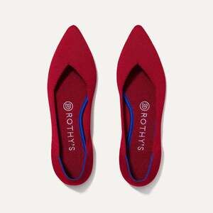 Rothy’s Knit The Point Slip-On Ballet Flat Shoes Bright Chili Red 8.5